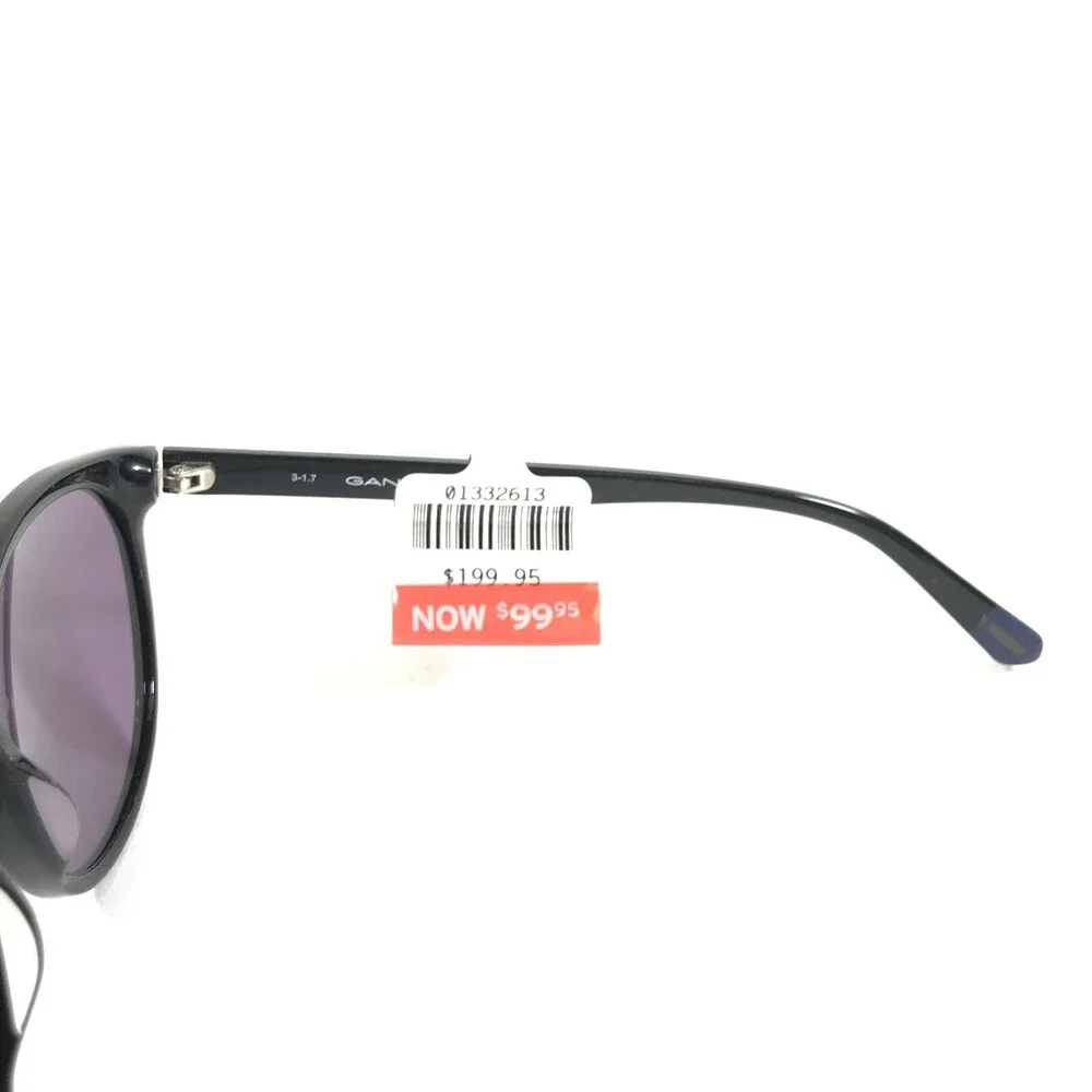 Gant Sunglasses GA7092 01A Black Round Frames with Purple Lenses 55-18-145